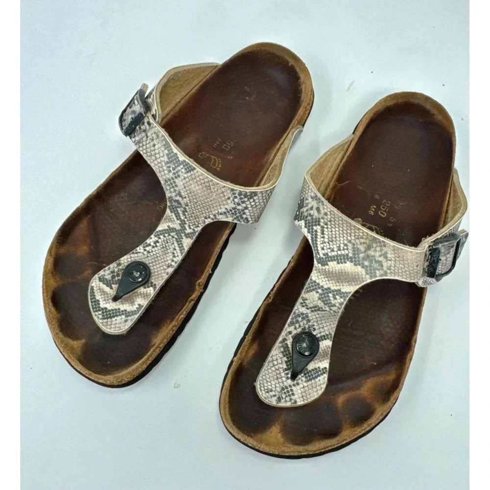 Papillio Birkenstock Gizeh Womens 39 8-8.5 Snake Print Thong Sandals Germany